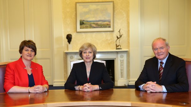 Arlene Foster Theresa May Martin McGuinness