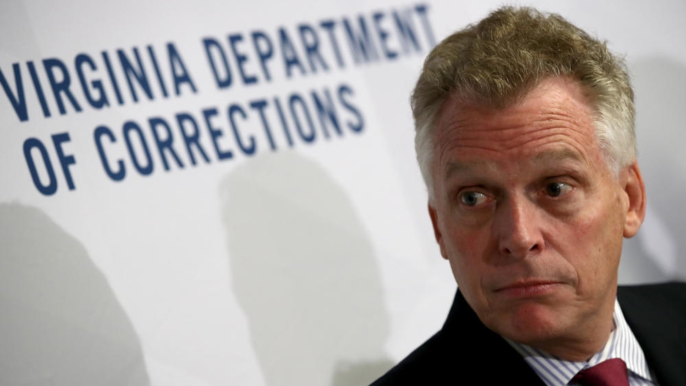 Virginia Gov. Terry Mc Auliffe speaks during an event on May 24 in Alexandria Va