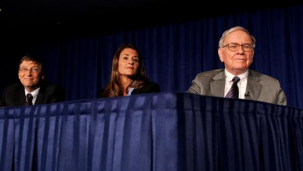 Bill and Melinda Gates Warren Buffett