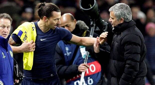 Zlatan Ibrahimovic and Jose Mourinho