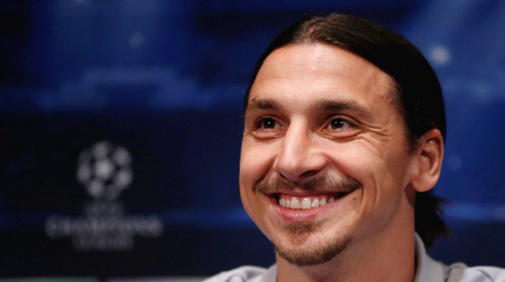 Zlatan Ibrahimovic speaks at a news conference. File