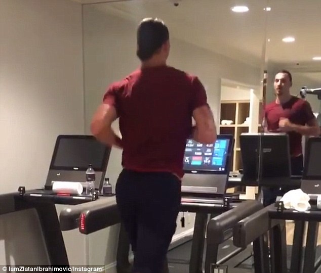 Zlatan Ibrahimovic took to Instagram to show fans he is maintaining his fitness during his summer break