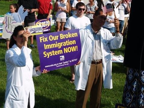 An immigration rally in Indianapolis