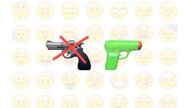 Bullets are out water is in. Apple is replacing the controversial pistol emoji with a green water gun in the next version of its iPhone and iPad operating system iOS 10