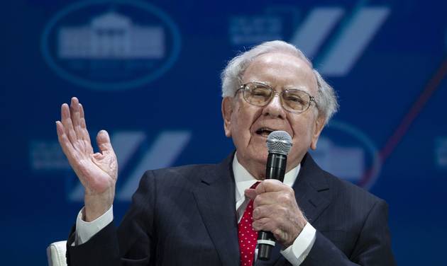 Berkshire Hathaway Chairman and CEO Warren Buffett addresses the White House Summit on the United State of Women in Washington. Berkshire Hathaway reports financial results Friday Aug. 5 2016. (AP