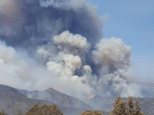 Ten thousand fire personnel are battling blazes across California including in San Luis Obispo County where the massive Chimney Fire threatens homes and the historic Hearst Castle