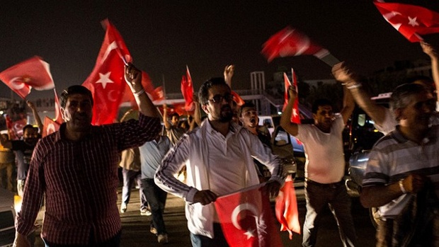 Protesters during Turkey coup