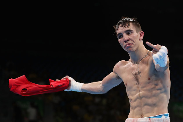 Christian Petersen via Getty Images
Michael Conlan gestures with a solitary finger