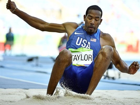 Christian Taylor of the United States competes during the men's triple jump at the Rio Olympics