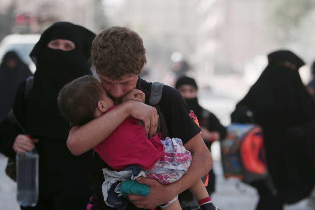 Civilians were evacuated from Manbij by the Syrian Democratic Forces yesterday Rodi