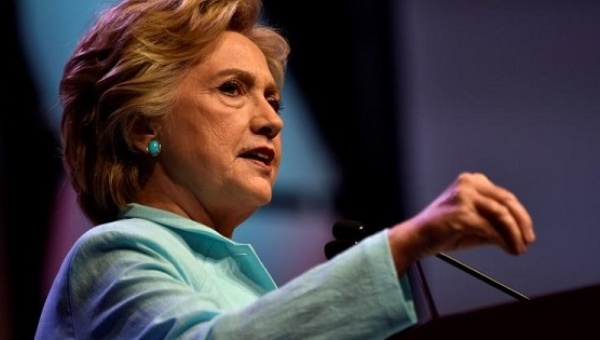 U.S. Democratic presidential candidate Hillary Clinton addresses a joint gathering of the National Association of Black Journalists and the National Association of Hispanic Journalists in Washingt