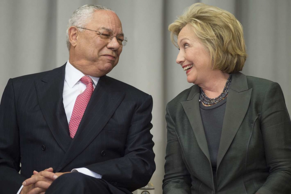 Colin Powell and Hillary Clinton in 2014