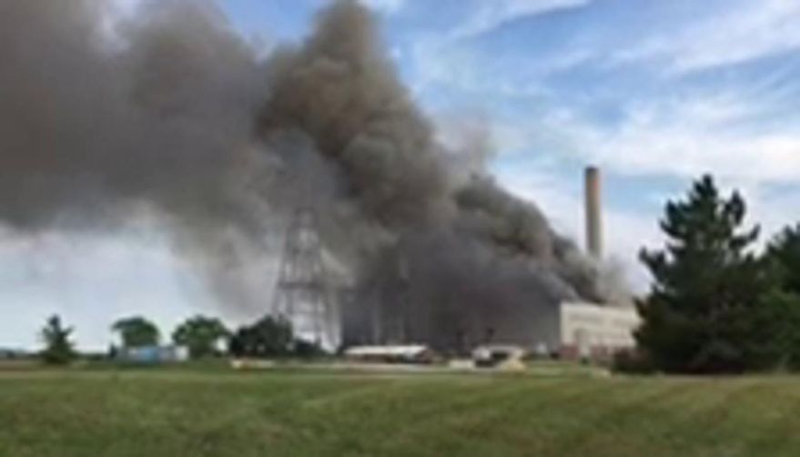 Massive fire reported at Michigan power plant