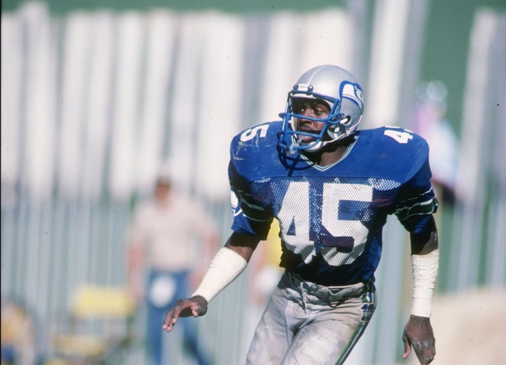 Defensive back Kenny Easley of the Seattle Seahawks moves down the field during a game