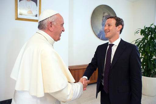 Pope Francis meets with Facebook CEO Zuckerberg