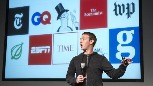 Mark Zuckerberg chief executive officer and founder of Facebook Inc. speaks during an event at the company's headquarters in Menlo Park California