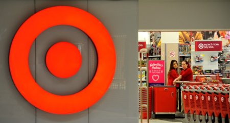 Employees work at a Target store at St. Albert Alberta