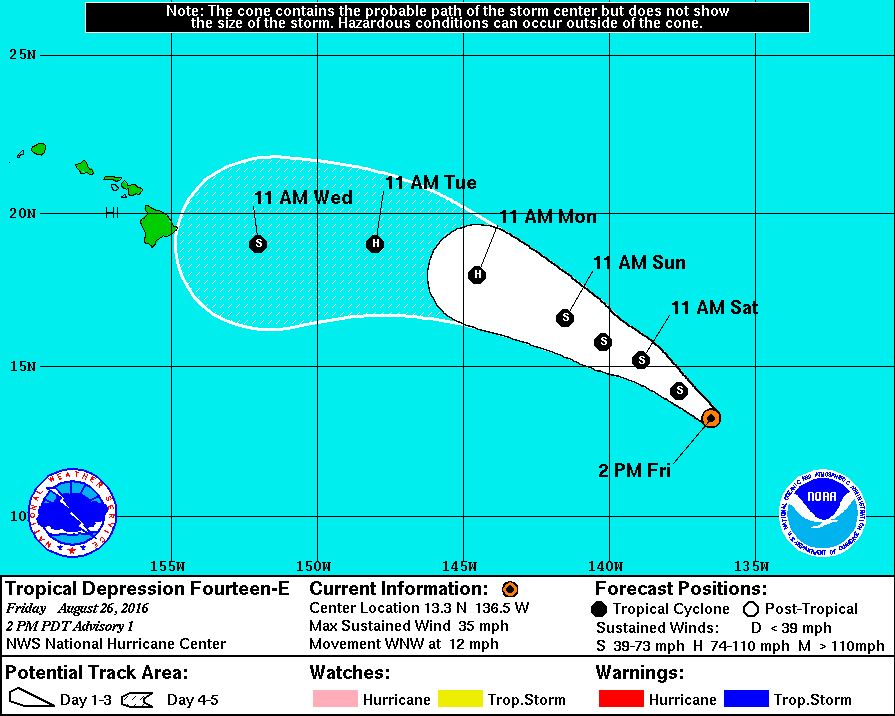 Forecast track as of 11 a.m. Friday