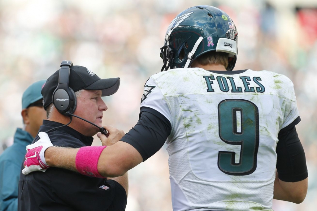 Former Philadelphia Head Coach Chip Kelly and QB Nick Foles