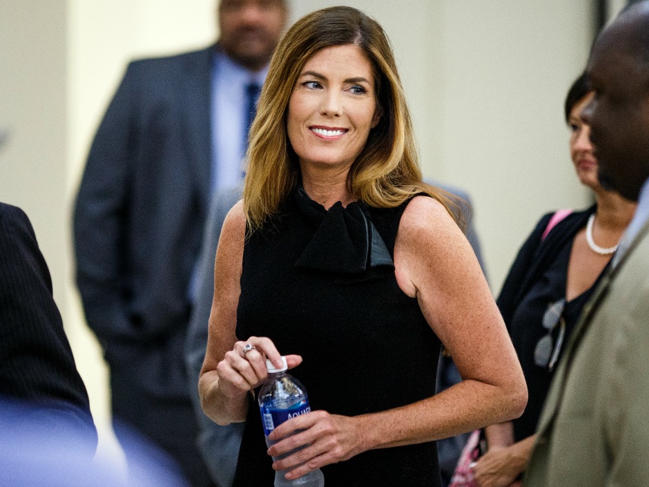 Pennsylvania Attorney General Kathleen Kane takes a morning break during the fifth day of her trial at the Montgomery County Courthouse in Norristown Pa