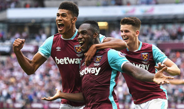 Michail Antonio celebrates his match winner