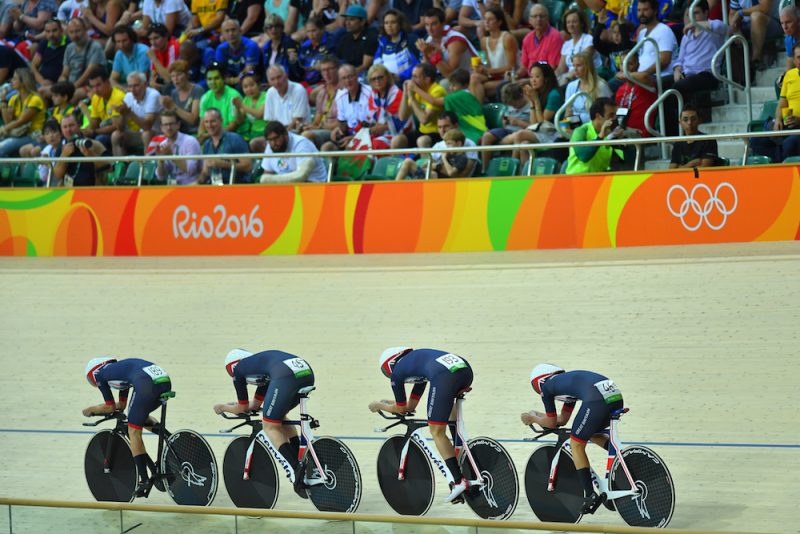 Great Britain's women's team pursuit squad broke the world record during qualifiers in Rio Thursday