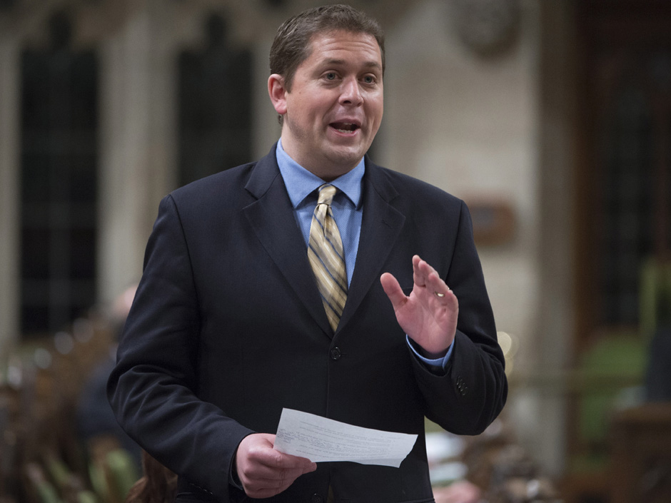 Conservative MP Andrew Scheer rises during Question Period in the House of Commons in Ottawa