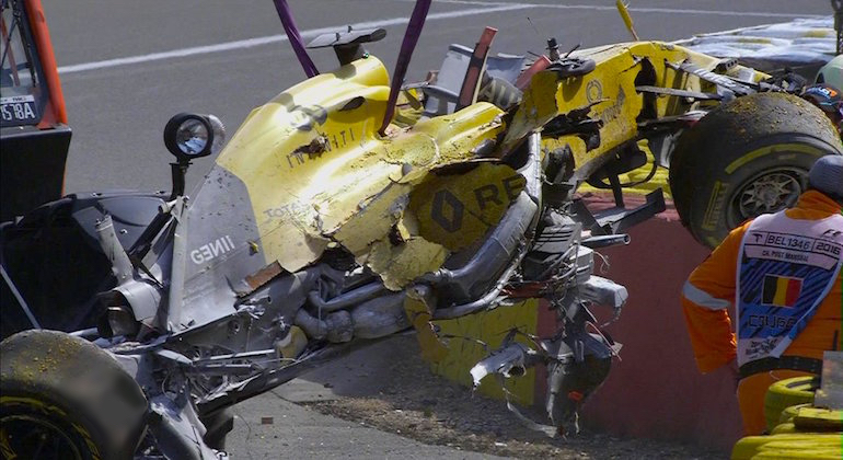 Formula One: Belgian GP halted after Magnussen crash