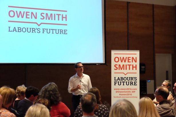 Labour leader hopeful Owen Smith meets party members at the Lyric Hammersmith