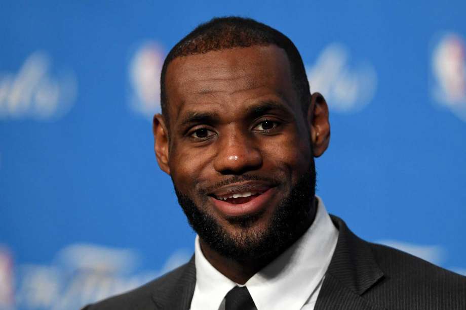 CLEVELAND OH- JUNE 16 Le Bron James #23 of the Cleveland Cavaliers speaks to the media after defeating the Golden State Warriors in Game 6 of the 2016 NBA Finals at Quicken Loans Arena