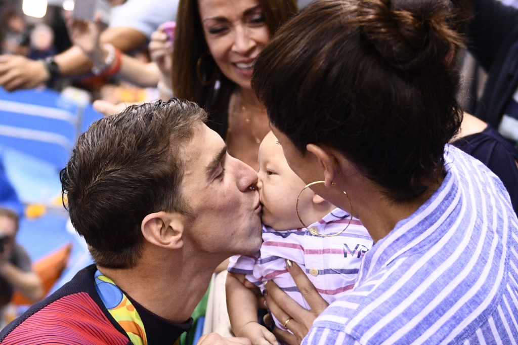 Michael Phelps shares special moment with son after 200 butterfly victory