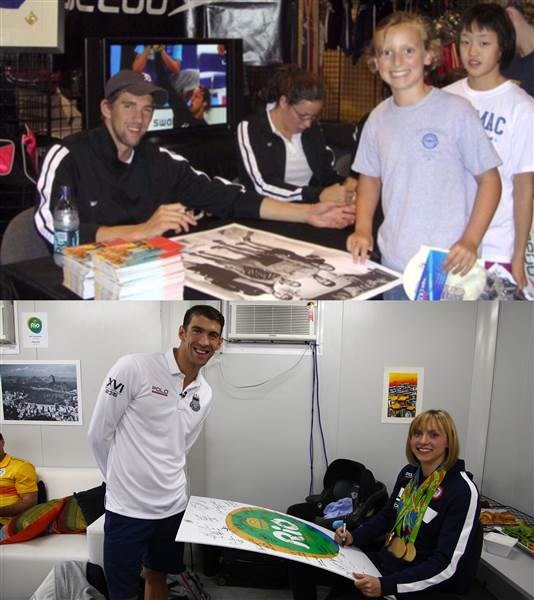 PIC: Michael Phelps & Katie Ledecky Recreate 10-Year-Old Photo, But With A Twist