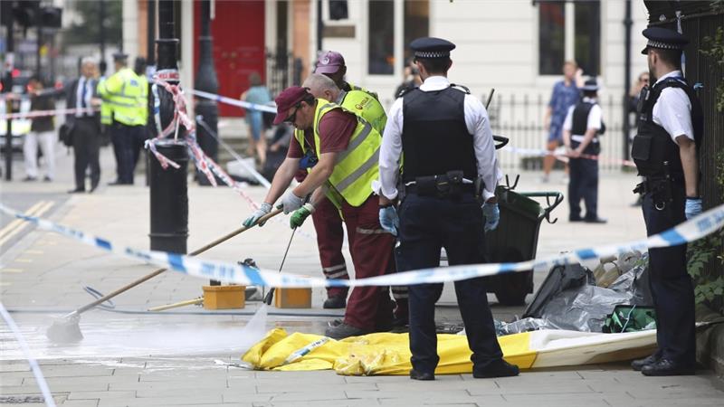 One woman was killed and five others injured in the central London attack