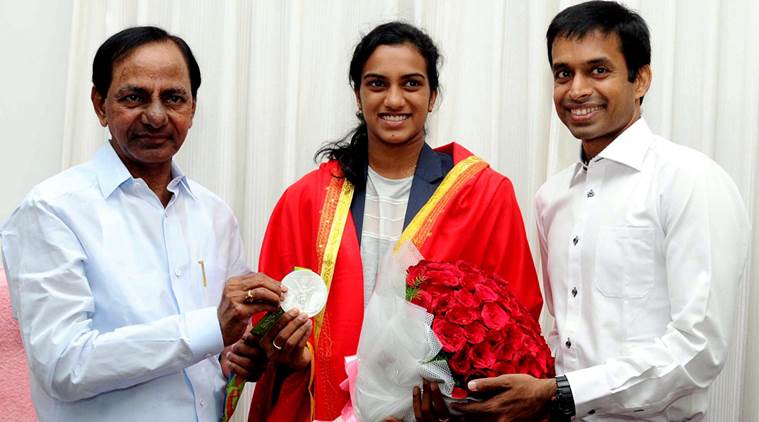 PV Sindhu Sindhu Pullela Gopichand Gopichand PV Sindhu silver medal Sindhu felicitation Telangana Andhra Pradesh Sports news Sports