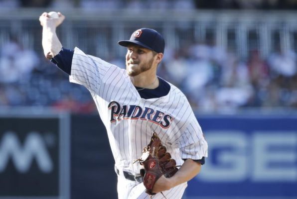 San Diego Padres starting pitcher Paul Clemens works