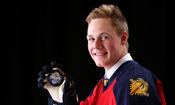 SUNRISE FL- JUNE 26 Lawson Crouse poses for a portrait after being selected 11th overall by the Florida Panthers during the 2015 NHL Draft at BB&T Center