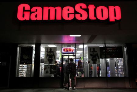 People enter a Game Stop store during'Black Friday sales in Carle Place New York