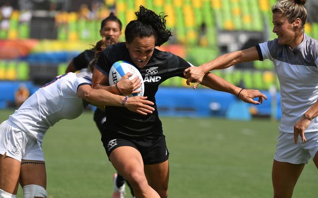 New Zealand's Portia Woodman in action during the match against France