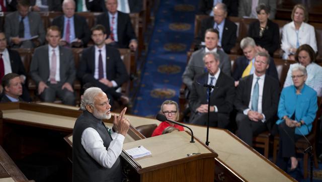 Prime Minister Narendra Modi addresses a joint meeting of Congress on Capitol Hill in Washington