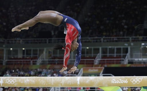 United States Simone Biles performs on the balance beam during the artistic gymnastics women's qualification at the 2016 Summer Olympics in Rio de Janeiro Brazil Sunday Aug. 7 2016