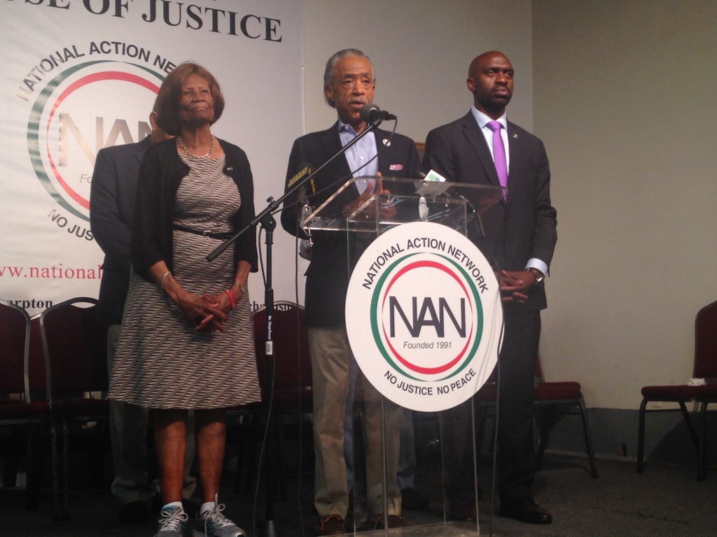 Rev. Al Sharpton addresses Police Commissioner Bill Bratton's resignation at the National Action Network