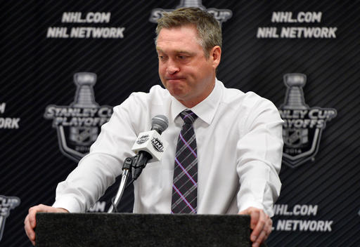 Colorado Avalanche head coach Patrick Roy talks during a news conference following Game 7 of an NHL hockey first-round playoff series against the Minnesota Wild in Denver. Minnesota beat Colorado 5-4 to win the