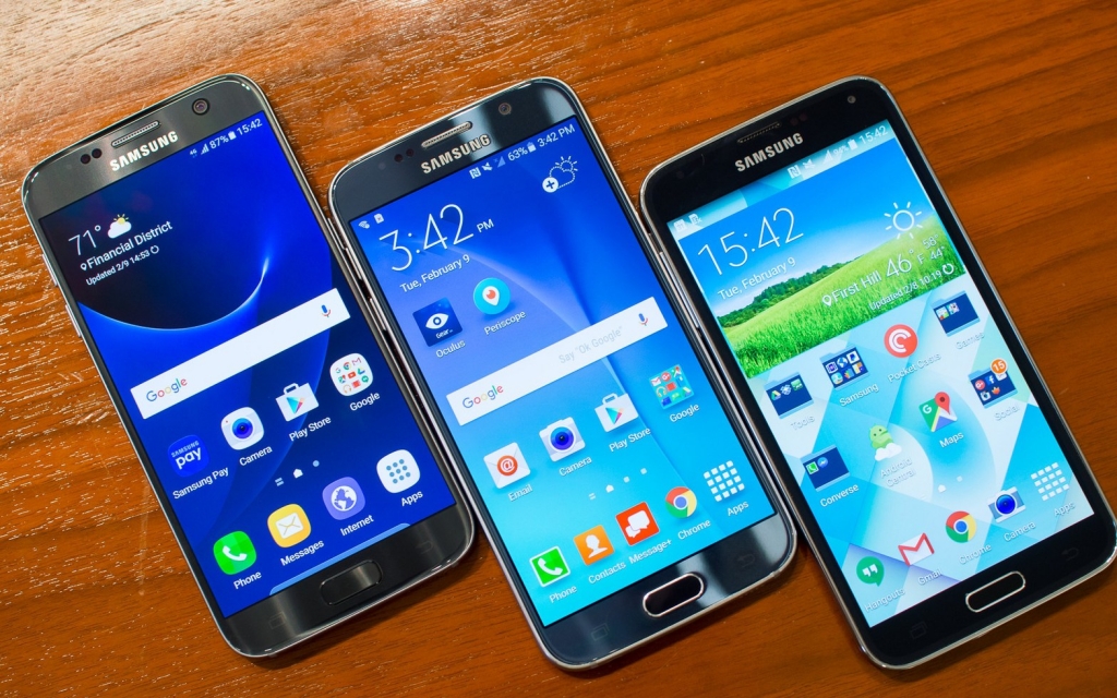 Samsung Galaxy S7 S5 and S6