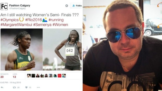 Rafal Wegiel apologized after posting this message on his company's Twitter account about Olympic athletes Margaret Wambui and Caster Semenya