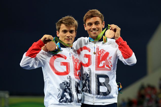 Tom Daley right and Dan Goodfellow clinched a second bronze of the day for Great Britain at Rio 2016