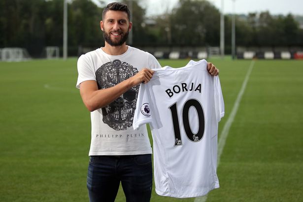 Twitter  Swansea City AFC

Hola amigo Borja Baston has signed for the Swans