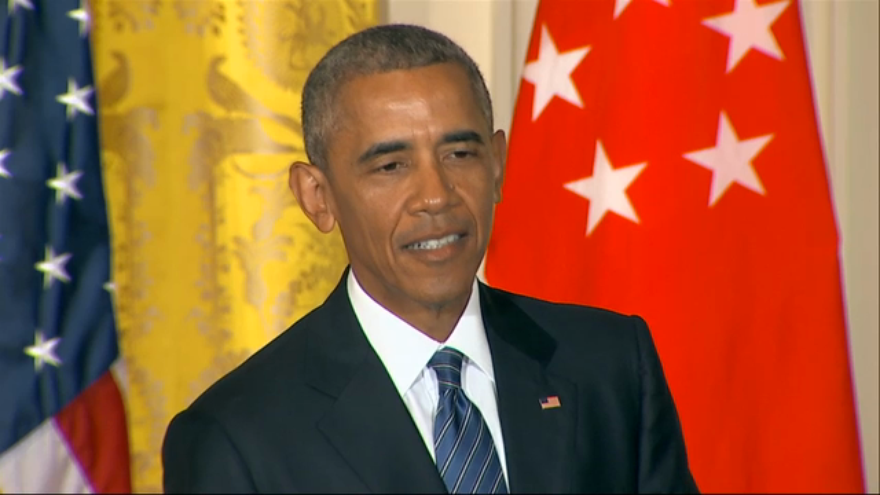 US President Barack Obama addressing a news conference Tuesday