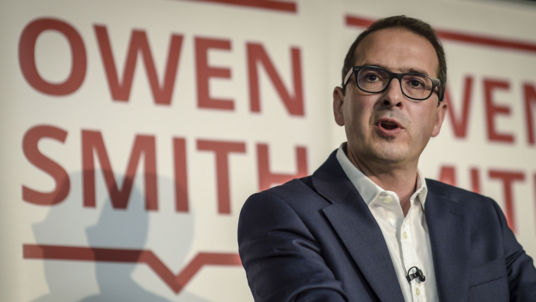 Labour leadership contender Owen Smith delivers a speech in Wales