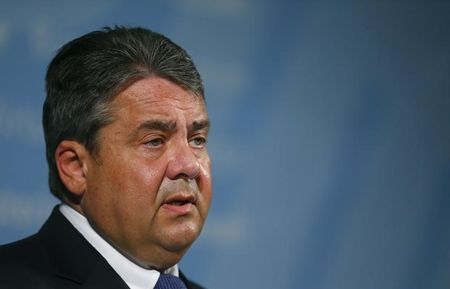 German Economy Minister Gabriel attends a news conference in Berlin