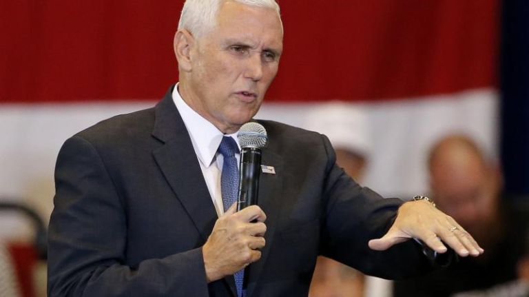 Republican vice presidential nominee Mike Pence answers